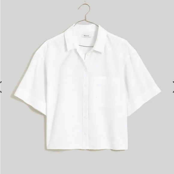Madewell cropped button-up utility shirt - white - size XS - Picture 4 of 7